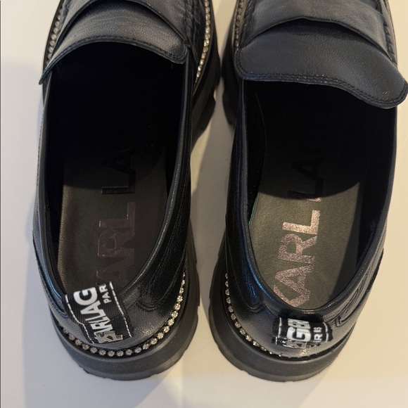 Karl Lagerfeld Black Platform Loafers - Picture 8 of 11